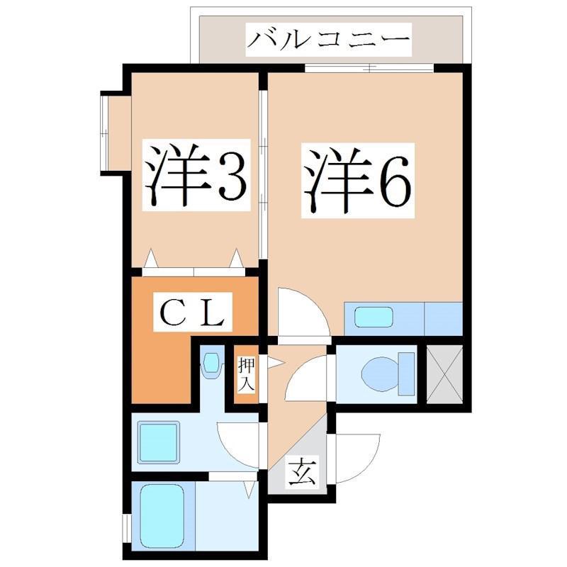 フィオーレ武(1DK/4階)の間取り写真
