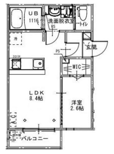 KEIAI RESIDENCE せんげん台VII(1LDK/1階)の間取り写真