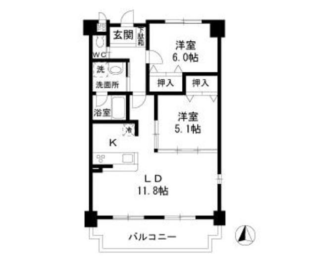 グレイス17(2LDK/3階)の間取り写真