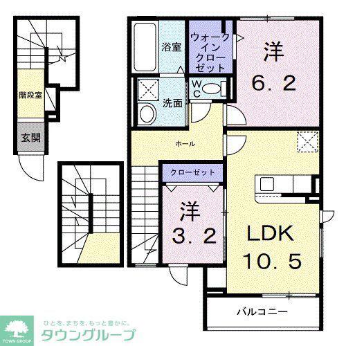 プロムナード・K(2LDK/3階)の間取り写真