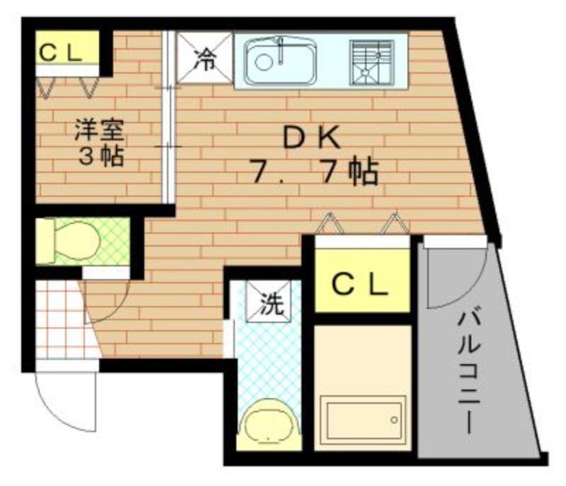フォートレスコート(1DK/5階)の間取り写真