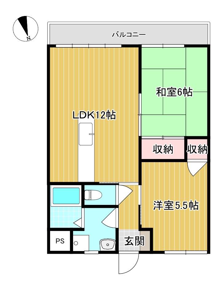 コスモAI(2LDK/2階)の間取り写真