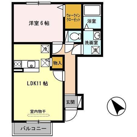 ルビナグランデS-I(1LDK/1階)の間取り写真