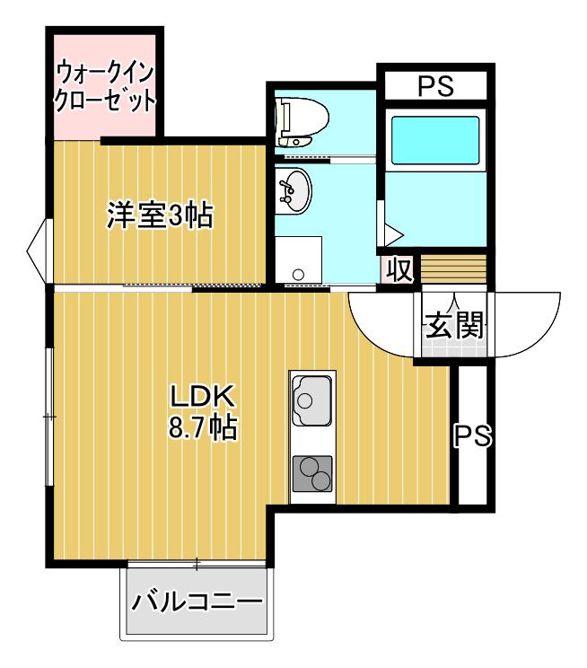 アーバンブランチ南笹口(1LDK/3階)の間取り写真