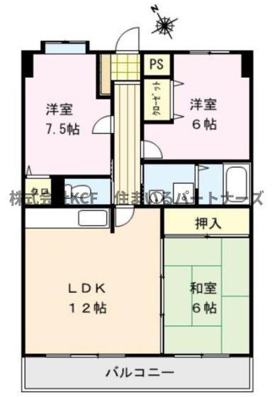 アメニティハイツ杏栄館(3LDK/5階)の間取り写真
