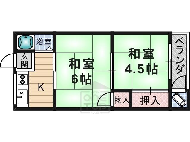 グリーンハイツ(2K/3階)の間取り写真