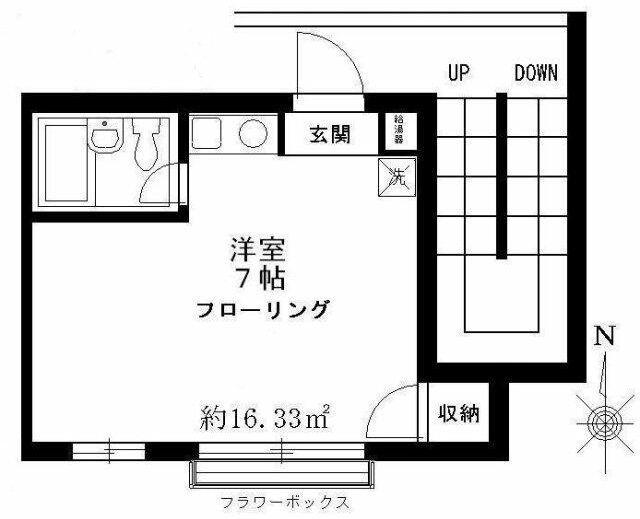 プチパレス恵比寿(ワンルーム/3階)の間取り写真