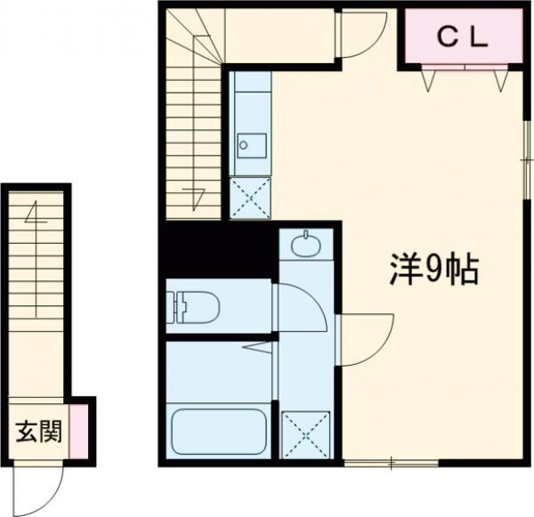 BLUE HOUSEブルーハウス(ワンルーム/2階)の間取り写真