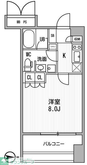 サンフル押上I(1K/7階)の間取り写真