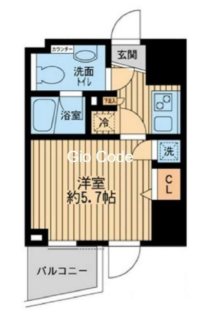 ライブコート草加(1K/3階)の間取り写真