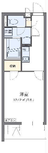 クレイノ芝富士ハイツ(1K/3階)の間取り写真