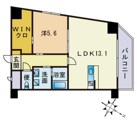 レジデンス住吉(1LDK/12階)の間取り写真