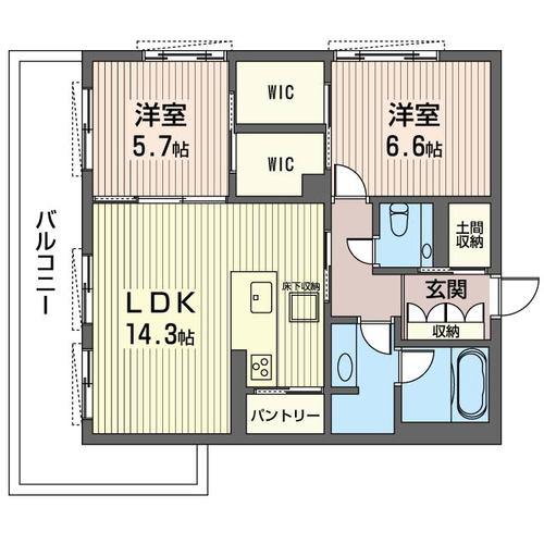 GRAN CREST 陽東(2LDK/1階)の間取り写真