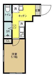 クレア荒川区役所前(1K/3階)の間取り写真