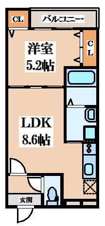フジパレス高井田VI番館(1LDK/3階)の間取り写真