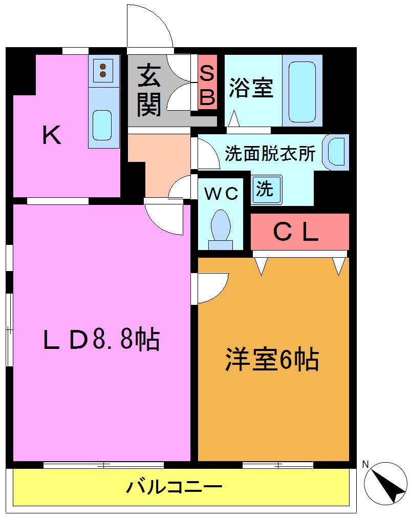 JUNETTA(1LDK/3階)の間取り写真