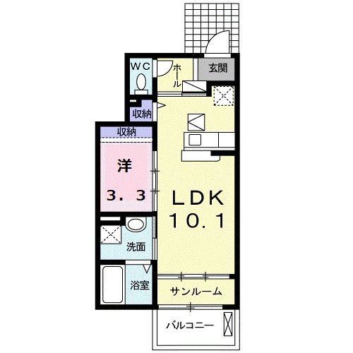サン フォレスト(1LDK/1階)の間取り写真