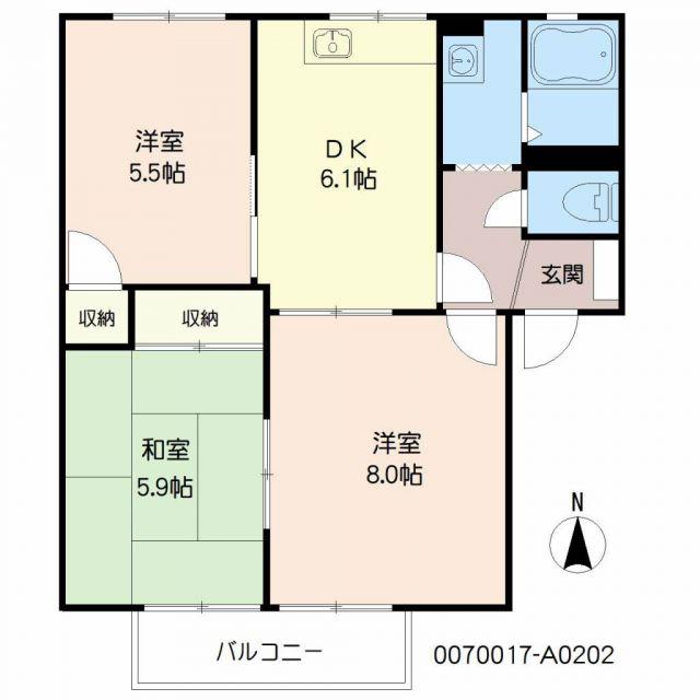 ディアス高野(3DK/2階)の間取り写真