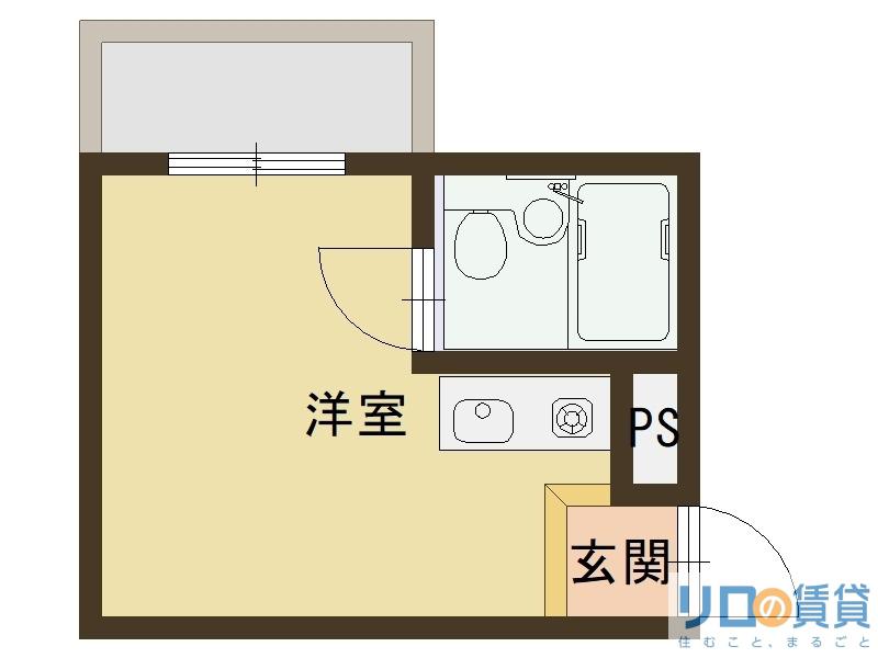朝日マンション(ワンルーム/2階)の間取り写真