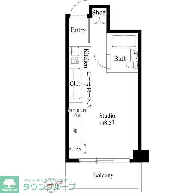 クレセントコート川崎(ワンルーム/4階)の間取り写真