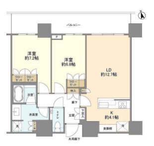 ブランズ渋谷桜丘(2LDK/21階)の間取り写真