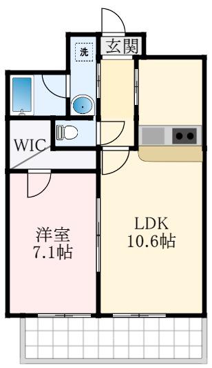 COCOナニワ(1LDK/4階)の間取り写真