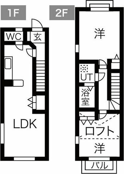 ヨーロピアンシャレーみずの坂(2LDK/1階)の間取り写真