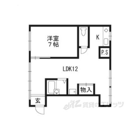 YUビル(1LDK/2階)の間取り写真