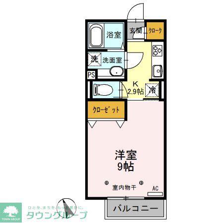 ローズハイツ(1K/2階)の間取り写真