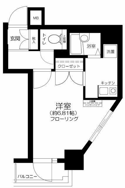 ヴェローナ品川中延(1K/4階)の間取り写真