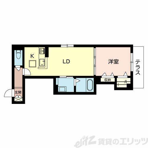 ECRACIE総持寺(1LDK/1階)の間取り写真