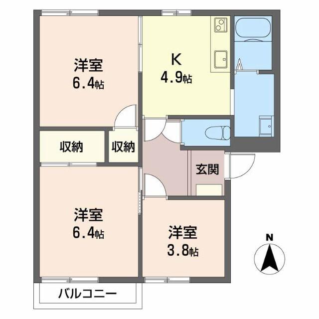 やまいちコーポ第2(3K/2階)の間取り写真