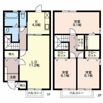 パストラル21A(3LDK/1階)の間取り写真