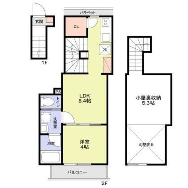 WOODCREST国立RESIDENCE(1LDK/2階)の間取り写真