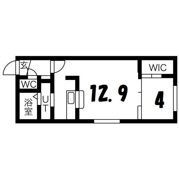 RAGUSA N5W17 A(1LDK/5階)の間取り写真