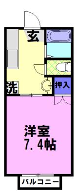 ハイツ高橋A棟(1K/1階)の間取り写真