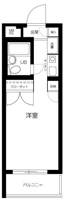 モビーレ等々力(1K/3階)の間取り写真
