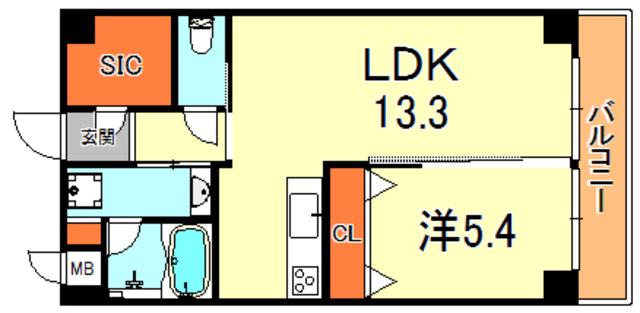エーデルホーフ住吉本町(1LDK/1階)の間取り写真