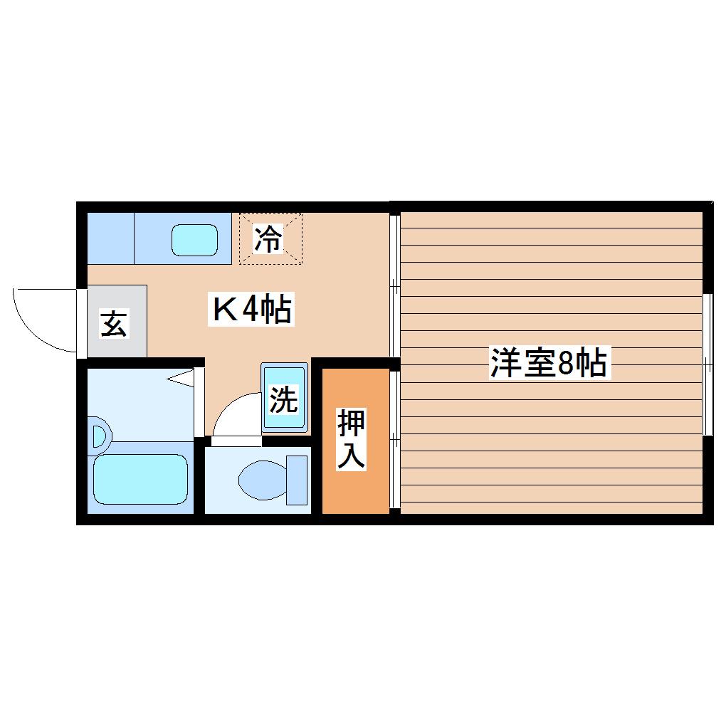 シルクハイツ太田(1K/1階)の間取り写真