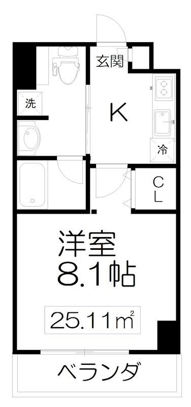 PROVIRT仙台八幡(1K/4階)の間取り写真