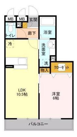 レガーロ(1LDK/2階)の間取り写真
