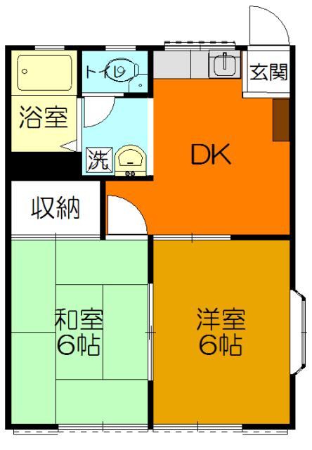 ファミールハイツ(2DK/2階)の間取り写真