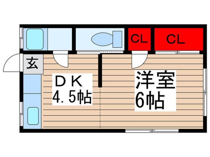 コーポ飯泉(1DK/2階)の間取り写真