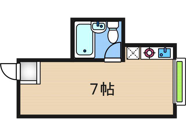 フォレストゲート岸里東(ワンルーム/5階)の間取り写真