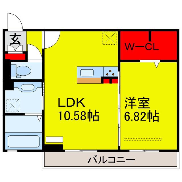 ロイヤルガーデン&8554(1LDK/2階)の間取り写真