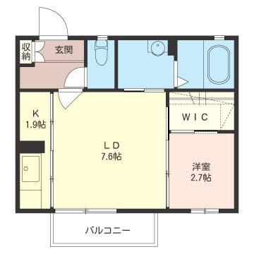 インペリアルB(1SK/2階)の間取り写真