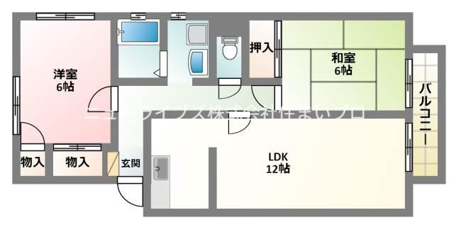 泉美ハイツ(2LDK/2階)の間取り写真