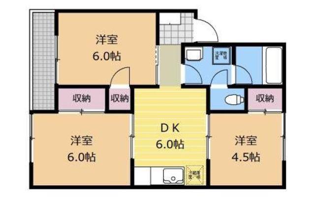 コーポ高橋(3DK/2階)の間取り写真