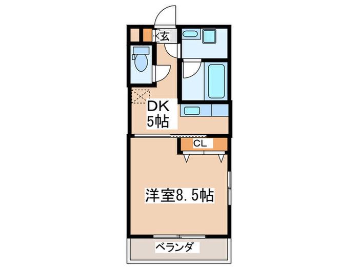 エスポアール(1DK/6階)の間取り写真