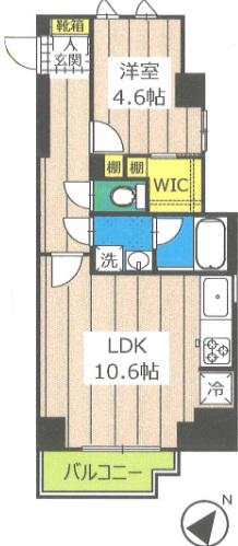 エルミ大森中央(1LDK/3階)の間取り写真